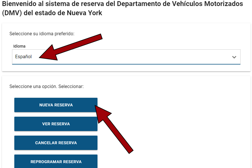 cita para examen de manejo new york