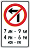 No Left Turn (During Specific Hours) señal