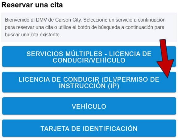 cita para licencia de manejo en Nevada