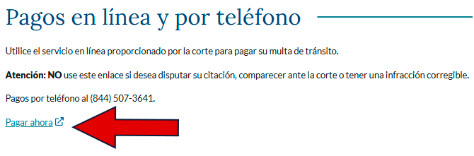 pagar ticket de tráfico en california