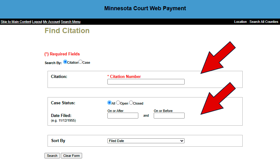 checar multas de tráfico en Minnesota