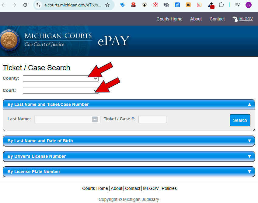 verificar multas en Michigan