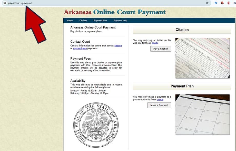 checar multas de transito en Arkansas