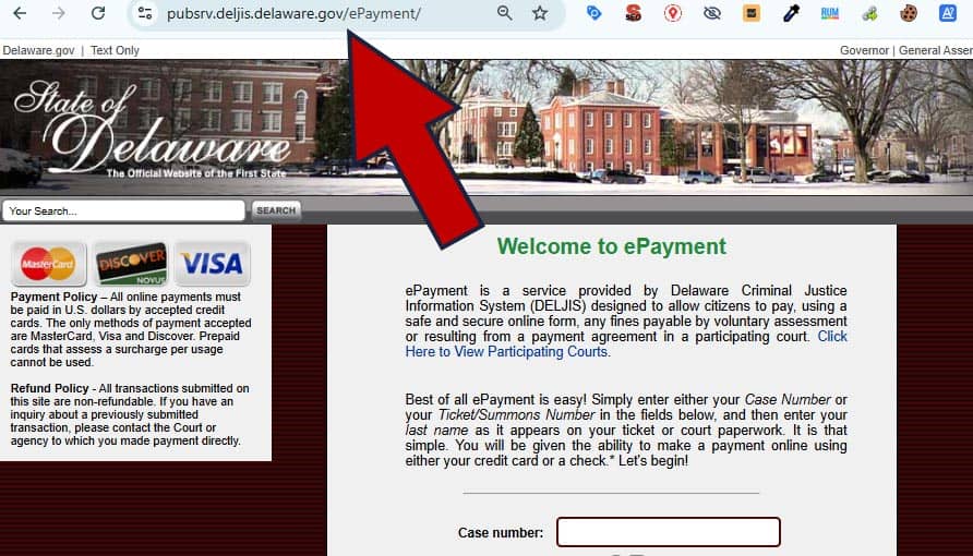 como checar multas de tránsito en Delaware