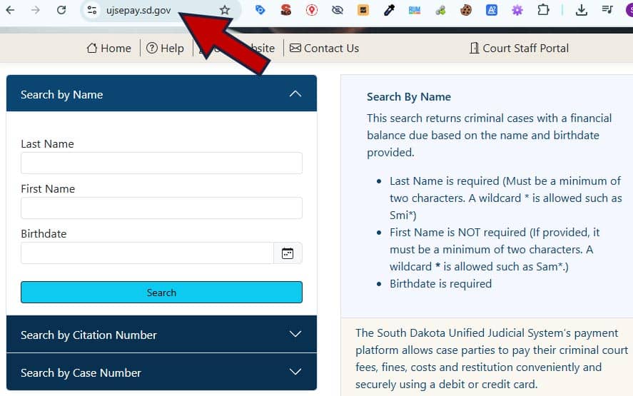 como pagar las multas de trafico en Dakota del sur