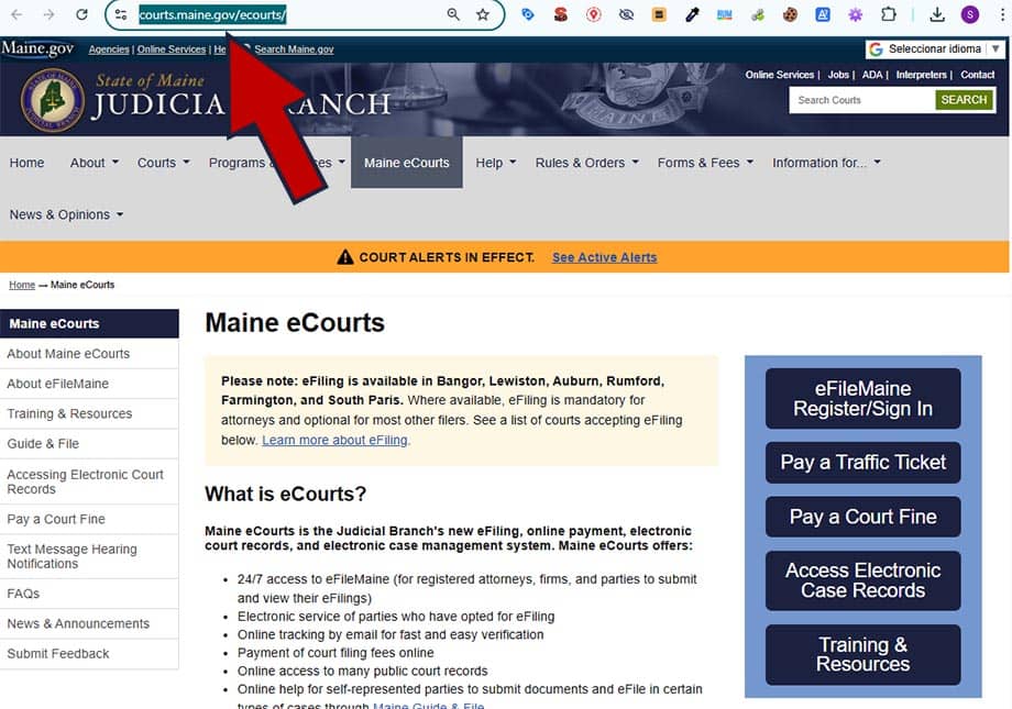 como saber si tengo multas de trafico en Maine