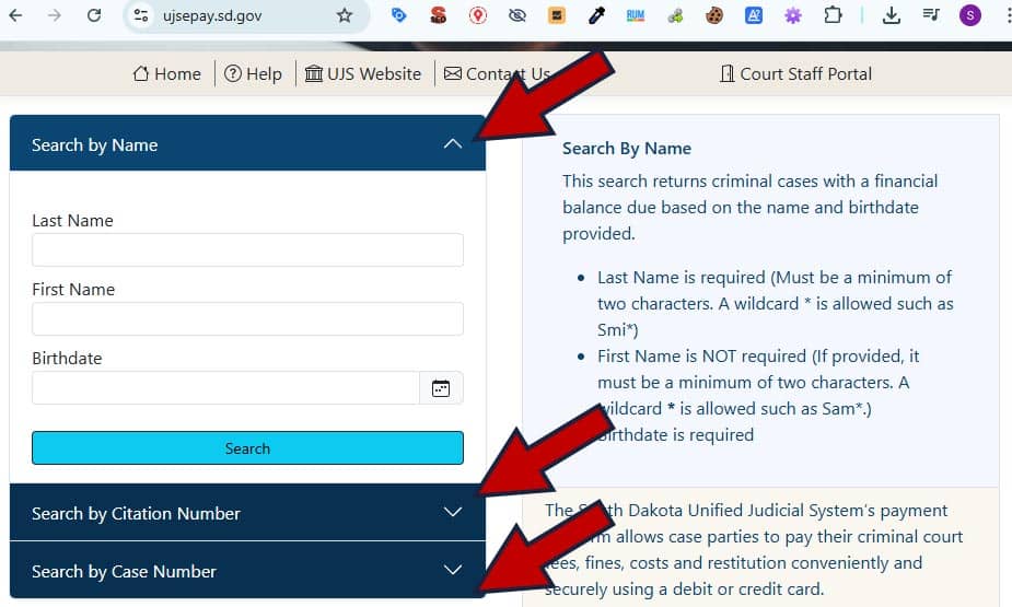 como saber si tengo multas en South Dakota